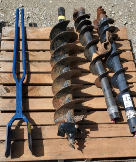 Three Augers and Post Hole Digger