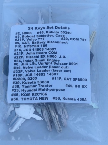 Heavy Equipment Key Set / 24 Sets