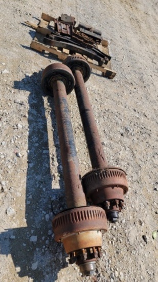 (2) 10,000 Lb. Axels & Pallet of Springs