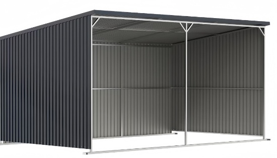 Galvanized Metal Livestock Shed 240 Sq Ft