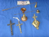 6 pieces brass religious items
