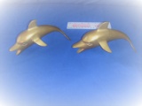 2 brass dolphins