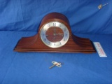 Wood Welby mantle clock with key