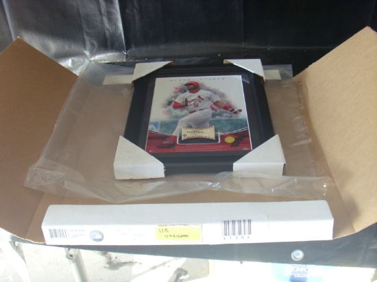 Albert Pujols 2005 Game-Used Baseball Framed Display #40/50
