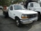 1995 FORD F350 FLATBED TRUCK, 168,225+ mi,  V8 GAS, 5-SPEED, PS, AC S# 1FDJ