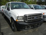 2003 FORD F250 TRUCK, 233,957+ mi,  V10 GAS, AUTOMATIC, PS, AC S# 1FTNW20L1