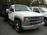 2000 CHEVROLET FLATBED TRUCK, 297,036+ mi,  DIESEL ENGINE, AUTOMATIC, PS, A