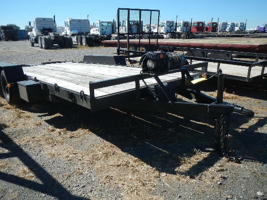 2000 SHOPBUILT (VIMI) EQUIPMENT TRAILER,  18', BUMPER PULL, TANDEM AXLE ON