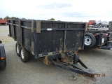 SHOPBUILT DUMP TRAILER,  14', BUMPER PULL, TANDEM AXLE, SPRING SUSPENSION,