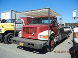 1996 I. H. 4700 FLATBED TRUCK,  DT466 DIESEL, AUTOMATIC, 20' BED, SIDE BOXE