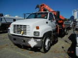 2002 CHEVROLET C6500 FLATBED TRUCK, 76K+ mi,  CAT 3126 DIESEL, 6 SPEED, SIN