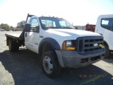 2006 FORD F-550 FLATBED TRUCK,  V8 GAS, AUTOMATIC, PS, AC, 10' BED S# 47695