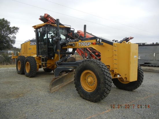 2012 JOHN DEERE 770GP GRADER, 5,994+ hrs,  ENCLOSED CAB, AC, DIRECT DRIVE P