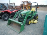 JOHN DEERE 2305 COMPACT UTILITY TRACLOR, 1195 hrs,  200CX FRONT END LOADER,