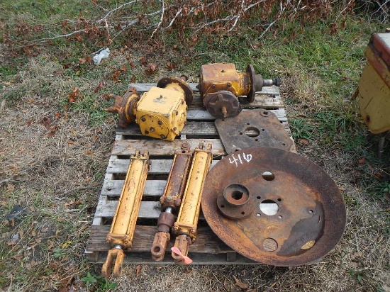 LOT OF ROTARY CUTTER GEAR BOXES,  HYDRAULIC CYLINDERS, STUMP JUMPER AND MIS