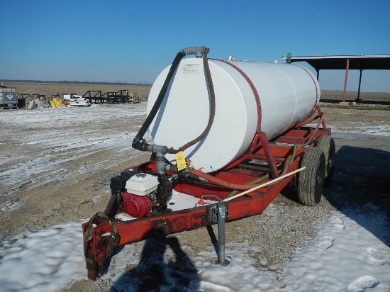 1000 GALLON FUEL TRAILER,  WITH HONDA TRANSFER PUMP, TANDEM AXLE S# NA