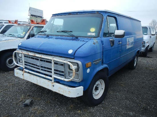 1989 CHEVROLET G20 CARGO VAN, 78,280+ mi,  5.0 LITRE V8 GAS, AUTOMATIC S# 1
