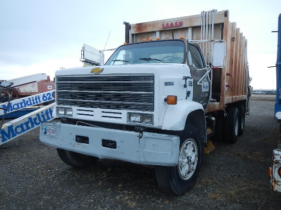 2000 CHEVROLET KODIAK DIESEL 70 TRASH TRUCK 101,418  LEACH ALPHA 20YD BED,