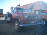 1993 GMC 6500 GIN POLE SERVICE TRUCK,  DIESEL, 5+2 SPEED, SINGLE AXLE DUALS