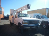 1998 FORD F350 BUCKET TRUCK, 215K+ MILES  4X4, POWER STROKE DIESEL, 5 SPEED