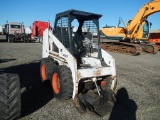 BOBCAT SKID STEER LOADER, 1438 HOURS  4 CYLINDER KUBOTA DIESEL, (NO BUCKET)