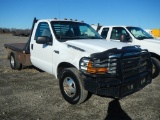 1999 FORD F-350 FLATBED TRUCK, 256,899+ mi,  V8 POWERSTROKE DIESEL, AUTOMAT