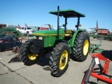 JOHN DEERE 5300 WHEEL TRACTOR  MFWD, ROPS, 3 POINT, 540 PTO, 2 REMOTES, CAN