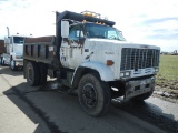 1989 GMC DUMP TRUCK,  CAT 3208 DIESEL, AUTOMATIC, PS, 11' DAVIS BED, SINGLE