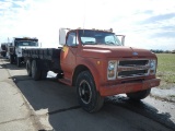 CHEVROLET C-60 FLATBED TRUCK  V8 GAS ENGINE, 5 PLUS 2 TRANS, HELPER AXLE, S