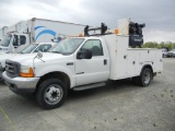 2001 FORD F450 MECHANICS TRUCK,  POWERSTROKE DIESEL, AT, IMT BED, HYDRAULIC