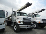2009 STERLING FLATBED TRUCK, 155K + mi,  WITH HYDRAULIC MATERIAL HANDLER, C