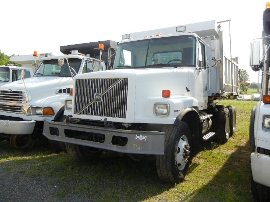 1998 VOLVO WG64F ROTARY DUMP TRUCK, 32,447 MILES  HY-RAIL, CUMMINS M-11 330