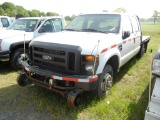 2007 FORD F-350 FLATBED TRUCK, 128,000+ mi,  HY-RAIL, 4 X 4, CREW CAB, V8 G