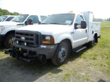 2005 FORD F350 SD HI-RAIL SERVICE TRUCK, 238K + mi,  V8 GAS, AUTOMATIC, PS,