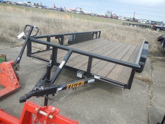 TIGER 16 FT. UTILITY TRAILER  W/ RAMPS AND ELECTRIC BRAKES S# 5UTBU1628HM00