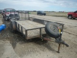 HOMEMADE 16FT BUMPER TRAILER  TANDEM AXLE, TAILGATE, NO TITLE