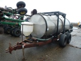 1000 GALLON STAINLESS STEEL WATER TANK  GAS POWERED PUMP, TRAILER MOUNTED