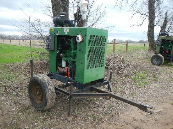 JOHN DEERE 4D80 POWER UNIT 7124 HRS  TRAILER MOUNTED S# D509661