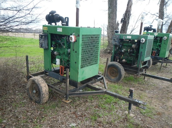 JOHN DEERE 4D80 POWER UNIT  TRAILER MOUNTED S# D478760