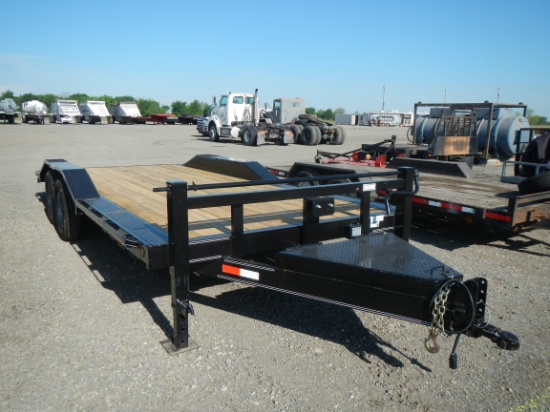 2018 TIGER UTILITY FLATBED TRAILER,  20', WITH SLIDE IN RAMPS, DRIVE OVERE
