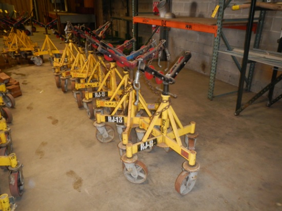 (9) MAX-JAX ROLLER PIPE STANDS WITH TIE DOWNS