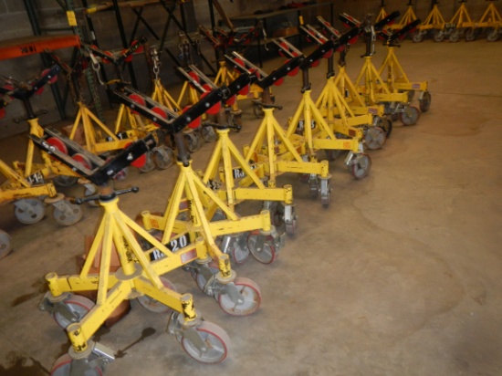 (9) MAX-JAX ROLLER PIPE STANDS WITH TIE DOWNS