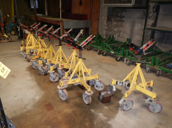 (9) MAX-JAX PIPE ROLLER STANDS WITH TIE DOWNS