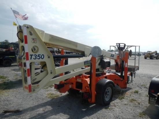 2012 JLG T350 TOWABLE MANLIFT,  HONDA GAS, 4-OUTRIGGERS, 35' LIFT HEIGHT, S