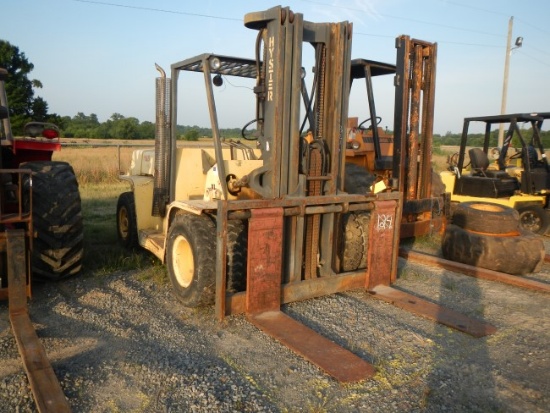 HYSTER H155XL 2 FORKLIFT,  PERKINS DIESEL, 14K CAPACITY, 3-STAGE BOOM S# F0