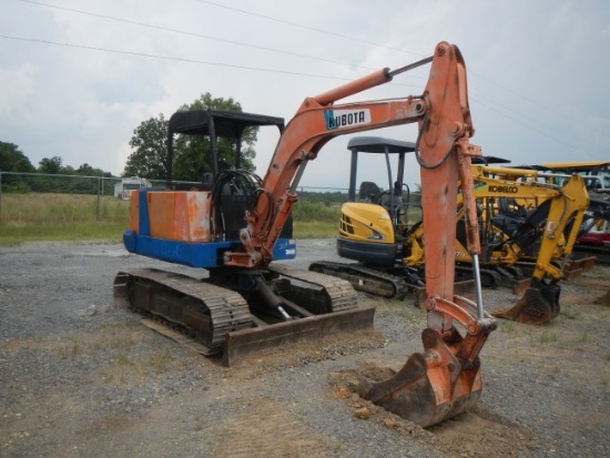 KUBOTA KH040 MINI EXCAVATOR,  OPEN ROPS, 24" BUCKET, STEEL TRACKS, BACKFILL