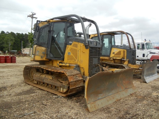 2017 JOHN DEERE 650K CRAWLER DOZER, 1287 HRS  CAB, AC, 6-WAY BLADE, SWEEPS,