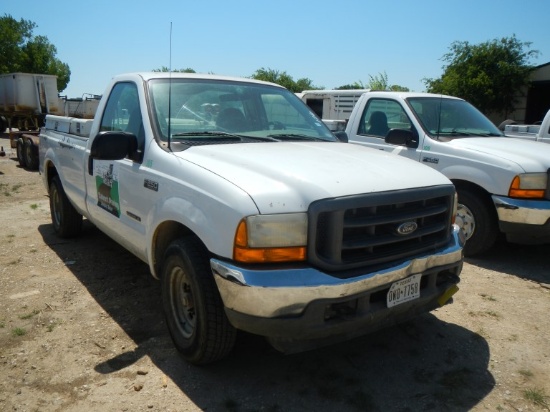 2001 FORD F250 FLATBED TRUCK, 242,384 mi,  POWERSTROKE DIESEL, AUTOMATIC, P