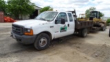2000 FORD F350 FLATBED TRUCK, 148,564 mi,  EXTENDED CAB, POWERSTROKE DIESEL