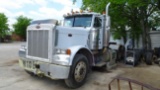 1987 PETERBILT 379 TRUCK TRACTOR,  CATERPILLAR 3406 DIESEL, 13 PSEED, TWIN